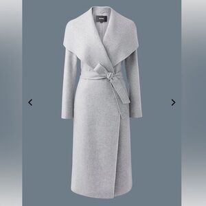 Mackage Light Gray Wrap Coat with Belt